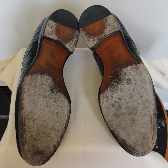 Gucci genuine Alligator Men's black lace ups US size 10.5 made in Italy - Picture 8 of 9